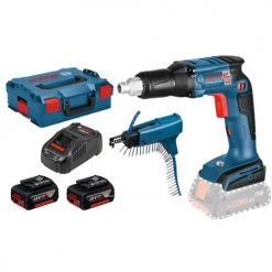 Visseuse plaquiste sans-fil Bosch GSR 18V-EC TE 18 V + 2 batteries 5 Ah + 2 chargeurs + L-Boxx