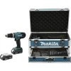 Perceuse visseuse à percussion sans fil Makita HP457DWEX4 18 V + 2 batteries 1,5 Ah + accessoires -Perceuse Soldes Magasin AFD 103167