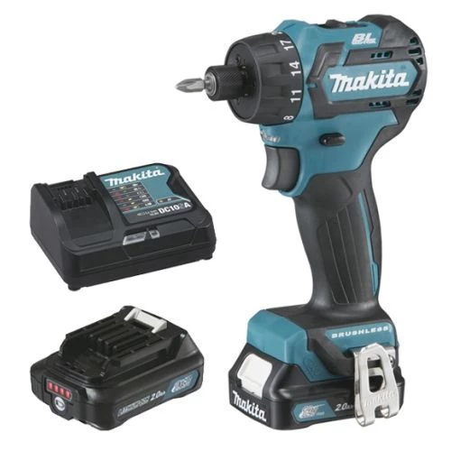 Perceuse-visseuse 12V Makita DF032DSAE + 2 batteries CXT Li-Ion 2 Ah + chargeur + coffret 3 Perceuse-visseuse 12V Makita DF032DSAE + 2 batteries CXT Li-Ion 2 Ah + chargeur + coffret
