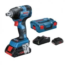 Boulonneuse à chocs Bosch GDS 18V-200 C 18 V + 2 batteries Procore 4 Ah + chargeur + L-Boxx