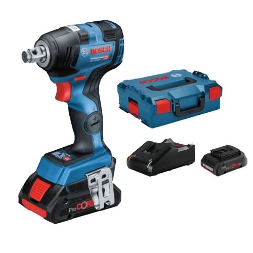 Boulonneuse à chocs Bosch GDS 18V-200 C 18 V + 2 batteries Procore 4 Ah + chargeur + L-Boxx 3 Boulonneuse à chocs Bosch GDS 18V-200 C 18 V + 2 batteries Procore 4 Ah + chargeur + L-Boxx