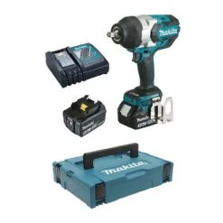Boulonneuse à chocs 18V Makita DTW1002RTJ + 2 batteries 5 Ah + chargeur + coffret MAKPAC