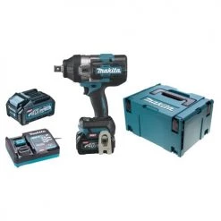 Boulonneuse à chocs 40V Makita TW001GM201 + 2 batteries 4 Ah + chargeur + coffret MAKPAC 3