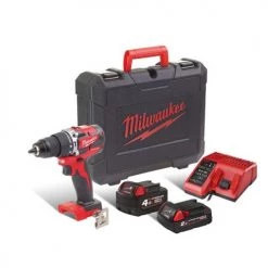 Perceuse visseuse à percussion 18V Milwaukee M18 CBLPD + 2 batteries (2 Ah et 4 Ah) + chargeur + coffret standard - 4933472116