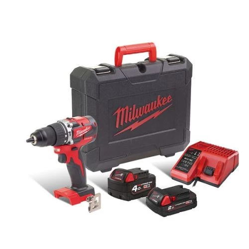 Perceuse visseuse à percussion 18V Milwaukee M18 CBLPD + 2 batteries (2 Ah et 4 Ah) + chargeur + coffret standard - 4933472116 3 Perceuse visseuse à percussion 18V Milwaukee M18 CBLPD + 2 batteries (2 Ah et 4 Ah) + chargeur + coffret standard - 4933472116