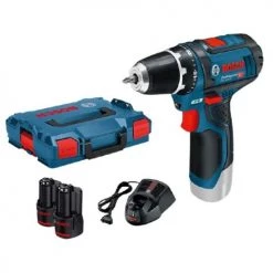 Perceuse-visseuse 12V Bosch GSR 12V-15 + 2 batteries 2 Ah + chargeur + L-Boxx - 0601868109