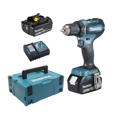 Perceuse-visseuse 18V Makita DDF485RTJ + 2 batteries BL1850B + chargeur DC18RC + Makpac 2 3 Perceuse-visseuse 18V Makita DDF485RTJ + 2 batteries BL1850B + chargeur DC18RC + Makpac 2