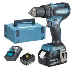 Perceuse-visseuse à percussion 18V Makita DHP485RTJ + 2 batteries 5 Ah + chargeur