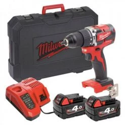 Perceuse à percussion 18V Milwaukee M18 CBLPD-402C + 2 batteries 4 Ah + chargeur + coffret - 4933464537