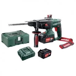 Perforateur SDS+ sans-fil Metabo KHA 18 LTX 18 V + 2 batteries 4 Ah + chargeur + MetaBOX