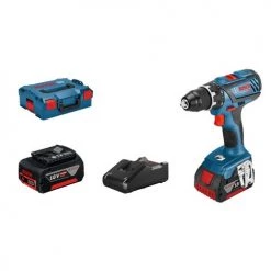 Perceuse-visseuse 18V Bosch GSR18V-28 + 2 batteries 4 Ah + chargeur en coffret L-BOXX - 06019H410A