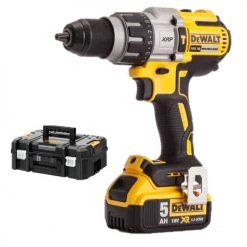 Perceuse-visseuse à percussion 18V Dewalt DCD996P2-QW + 2 batteries 5 Ah + coffret Tstak