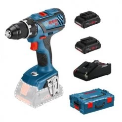 Perceuse-visseuse 18V Bosch GSR 18V-28 + 2 batteries 4 Ah + chargeur + coffret L-Boxx - 06019H410Q
