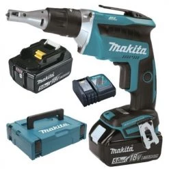 Visseuse plaque de plâtre 18V Makita DFS452RTJ + 2 batteries 5 Ah + chargeur + coffret MAKPAC