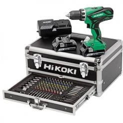 Perceuse-visseuse 18V Hikoki KC18DJLFZ + 2 batteries 2.5 Ah + chargeur + 100 accessoires
