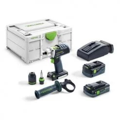 Perceuse-visseuse sans-fil Festool Quadrive DRC 18/4 5,2/4,0 I-Plus 18 V + 2 batteries + chargeur